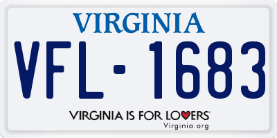 VA license plate VFL1683