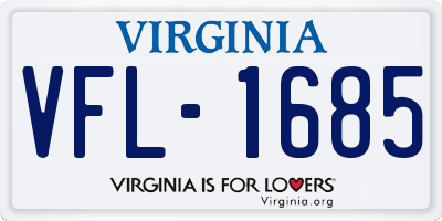 VA license plate VFL1685