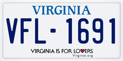 VA license plate VFL1691