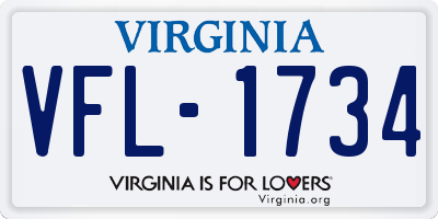 VA license plate VFL1734