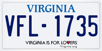 VA license plate VFL1735