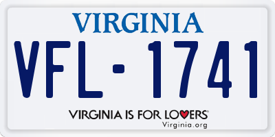 VA license plate VFL1741