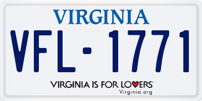 VA license plate VFL1771