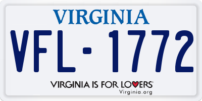 VA license plate VFL1772