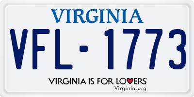 VA license plate VFL1773