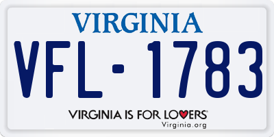 VA license plate VFL1783