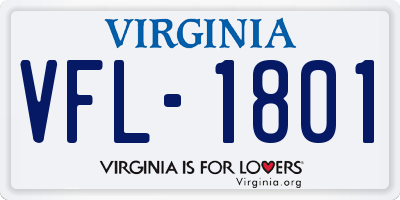 VA license plate VFL1801
