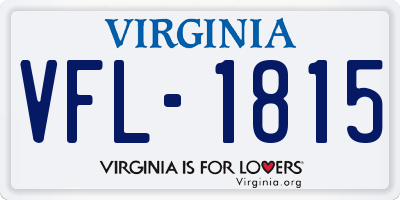 VA license plate VFL1815