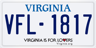 VA license plate VFL1817