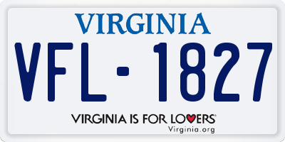 VA license plate VFL1827