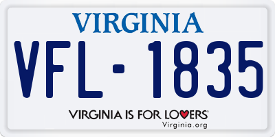 VA license plate VFL1835