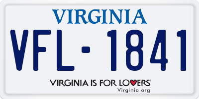 VA license plate VFL1841
