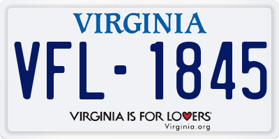VA license plate VFL1845