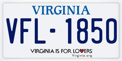VA license plate VFL1850