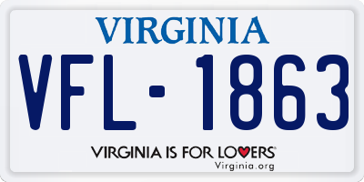 VA license plate VFL1863