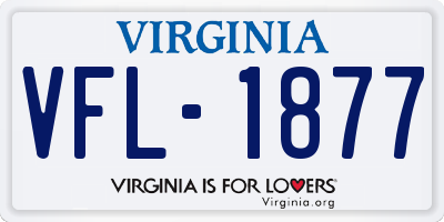 VA license plate VFL1877