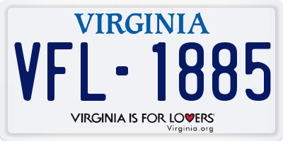 VA license plate VFL1885