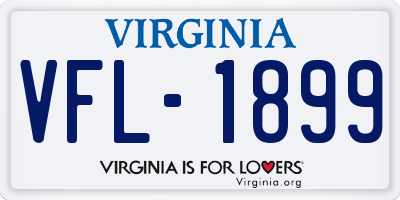 VA license plate VFL1899