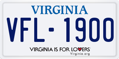 VA license plate VFL1900