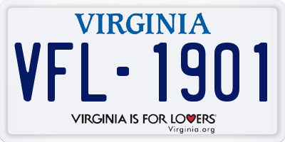 VA license plate VFL1901