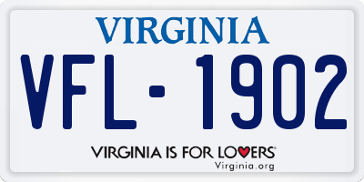 VA license plate VFL1902