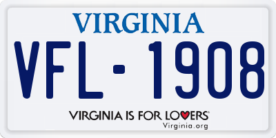 VA license plate VFL1908