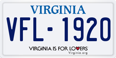 VA license plate VFL1920