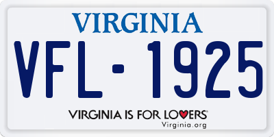 VA license plate VFL1925