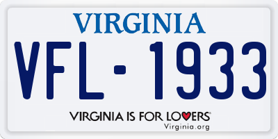 VA license plate VFL1933
