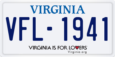 VA license plate VFL1941
