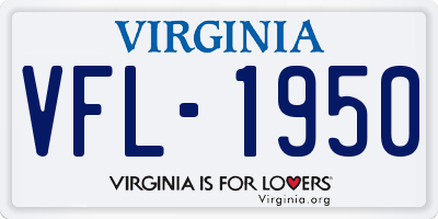 VA license plate VFL1950