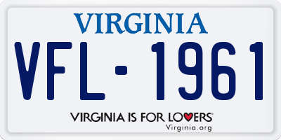 VA license plate VFL1961