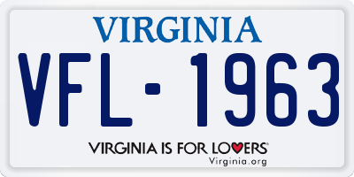 VA license plate VFL1963