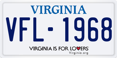 VA license plate VFL1968