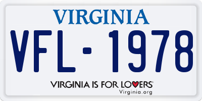 VA license plate VFL1978