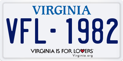 VA license plate VFL1982