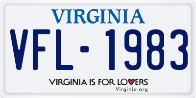 VA license plate VFL1983