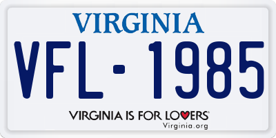 VA license plate VFL1985