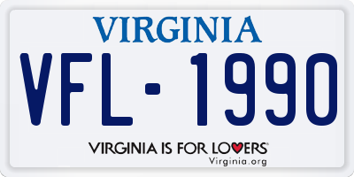 VA license plate VFL1990