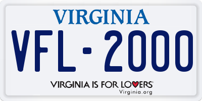VA license plate VFL2000
