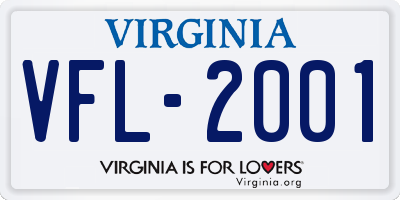 VA license plate VFL2001