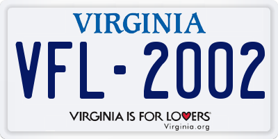 VA license plate VFL2002