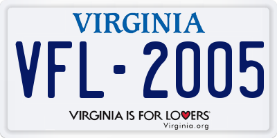 VA license plate VFL2005