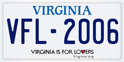 VA license plate VFL2006