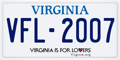 VA license plate VFL2007