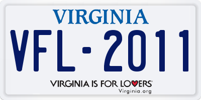 VA license plate VFL2011