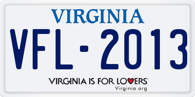 VA license plate VFL2013
