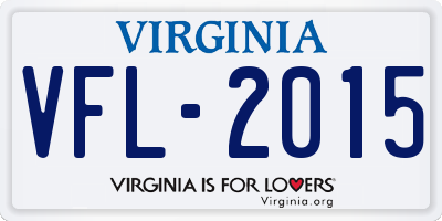 VA license plate VFL2015