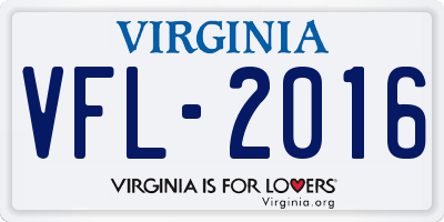 VA license plate VFL2016