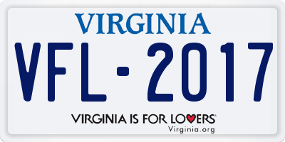 VA license plate VFL2017
